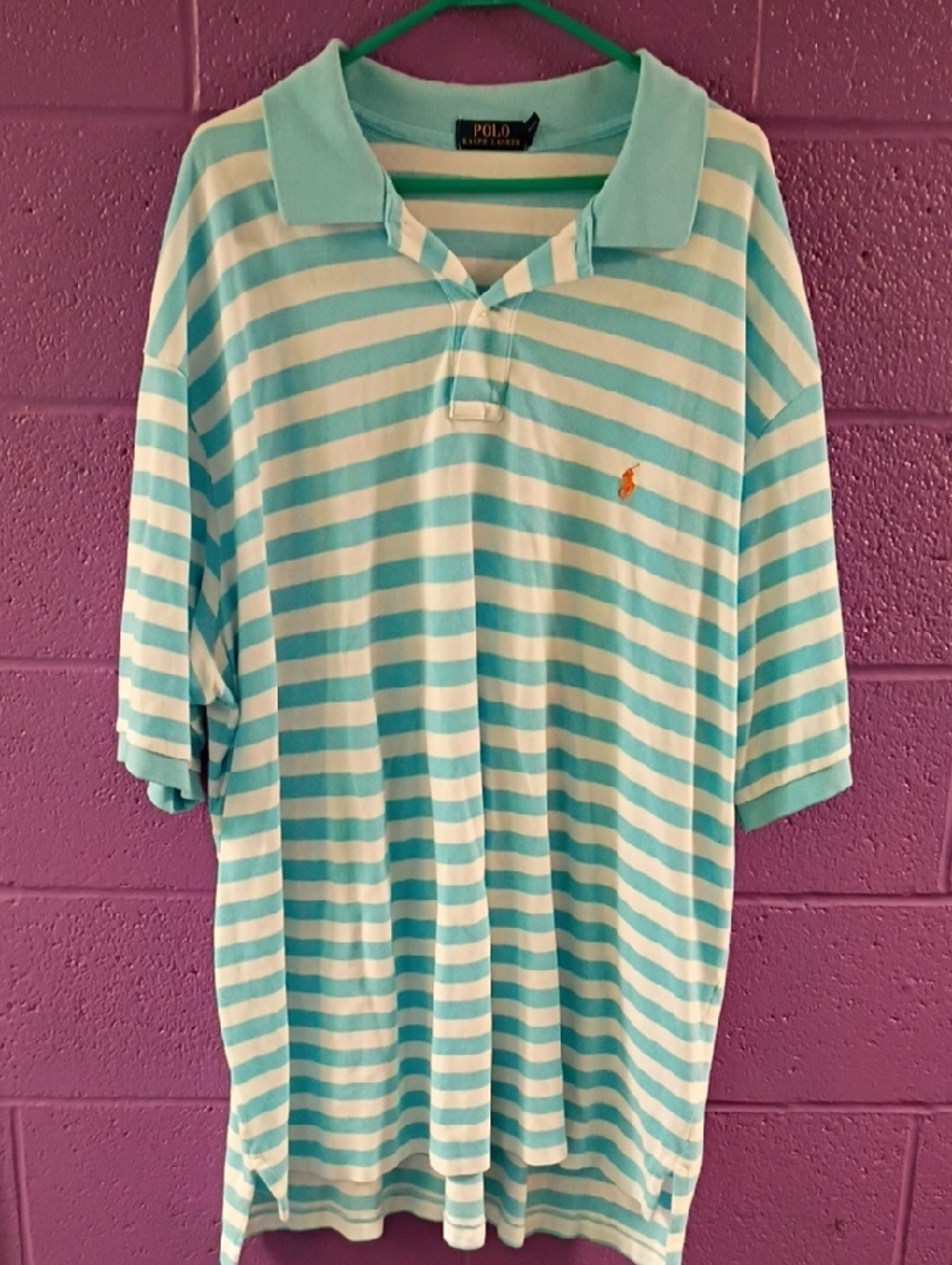 Ralph Lauren Blue & White Striped Polo Shirt